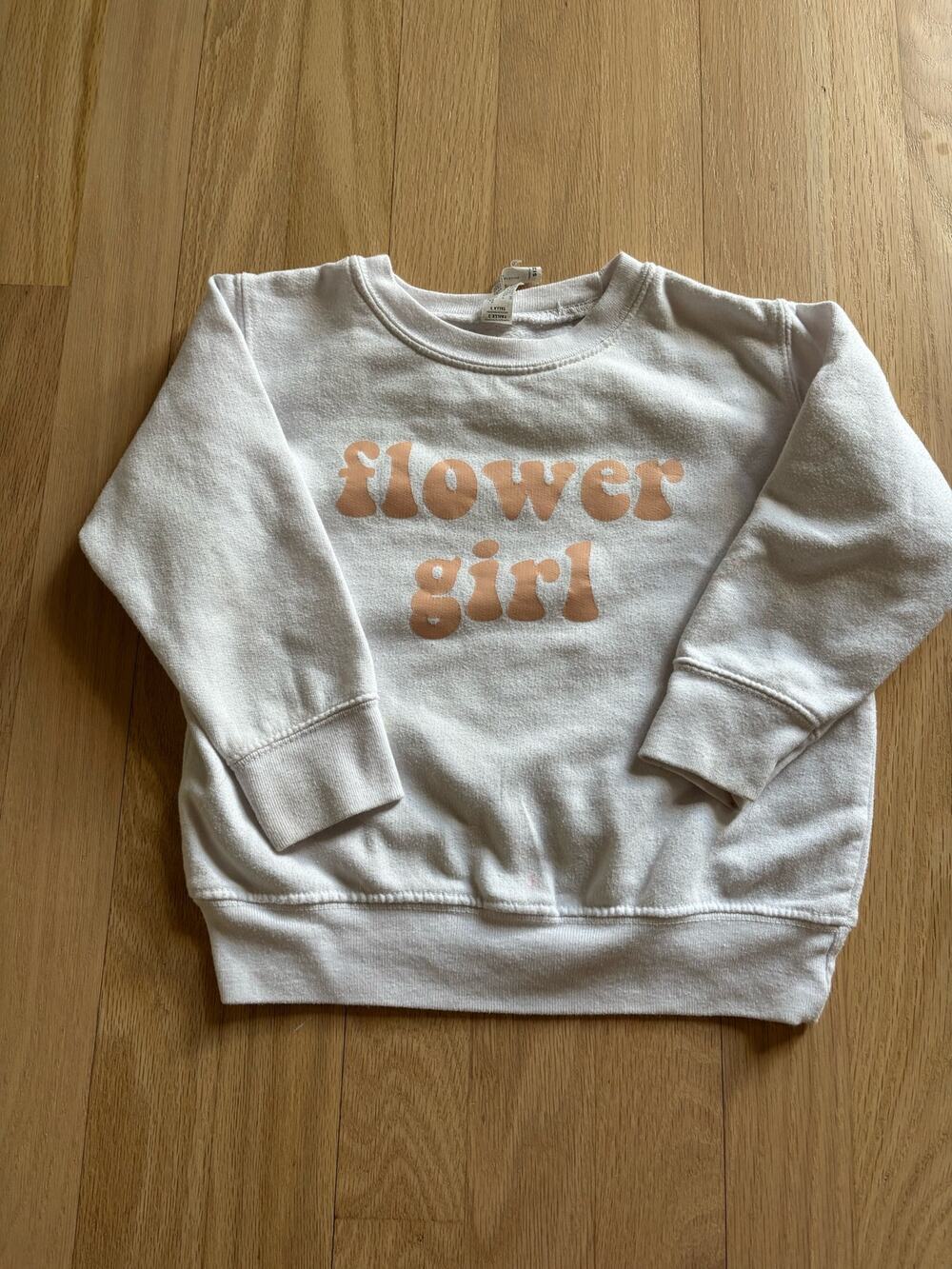 Flower Girl Sweatshirt White 3T